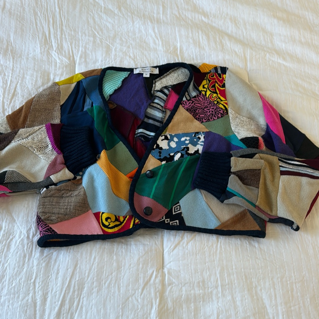 Cropped Patchwork Cardigan